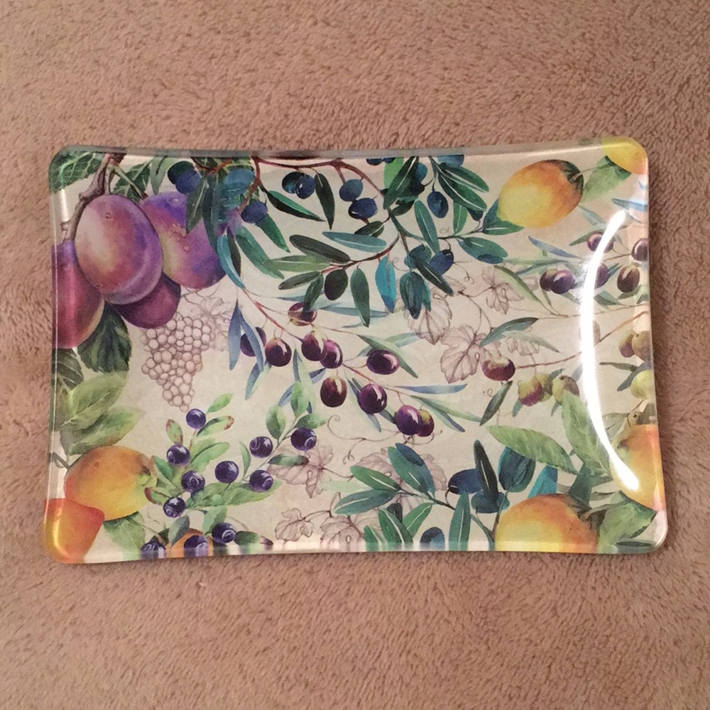 Tuscan Grove Glass Rectangular Trinket soap Dish